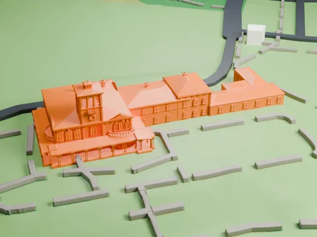 Pah Homestead model, East view