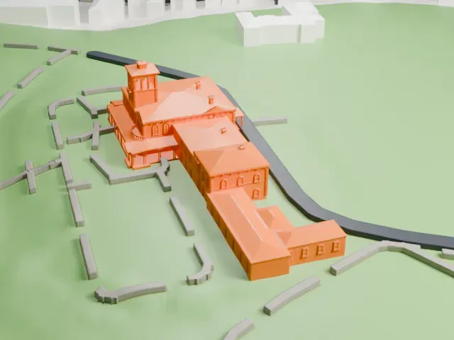 Pah Homestead model, North view