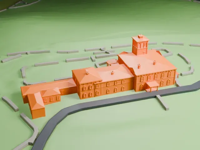 Pah Homestead model, West view