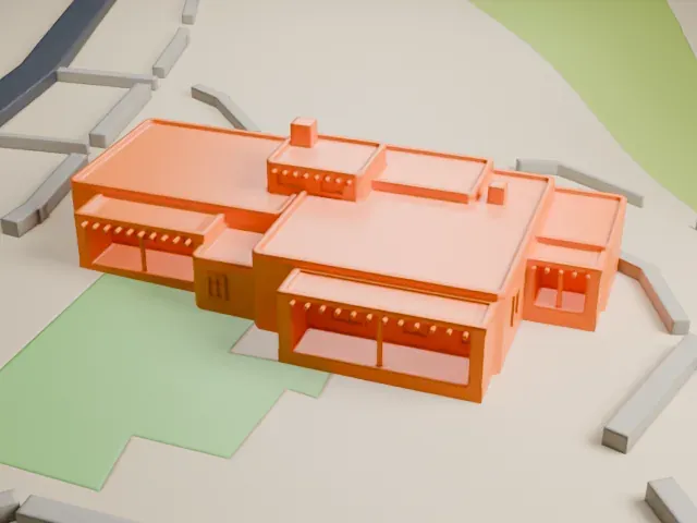 Painted Desert Inn model, East view