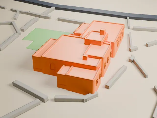 Painted Desert Inn model, North view