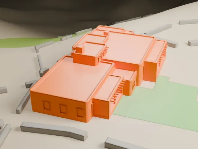 Painted Desert Inn model, South view