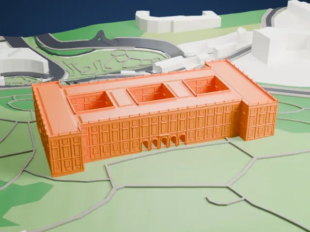 Palace of Capodimonte model, East view
