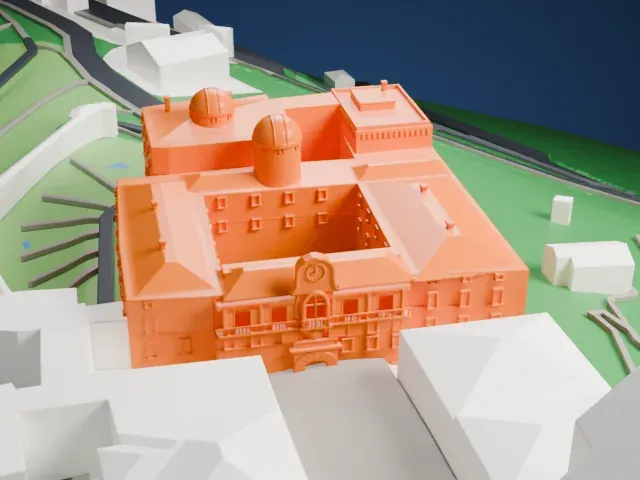 Palace of Castel Gandolfo model, South view
