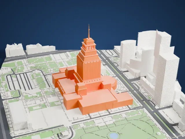 Palace of Culture and Science model, North view