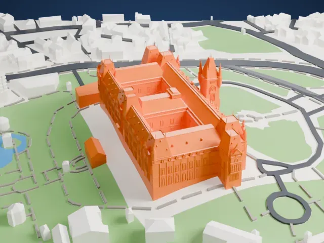 Palace of Culture (Iași) model, East view