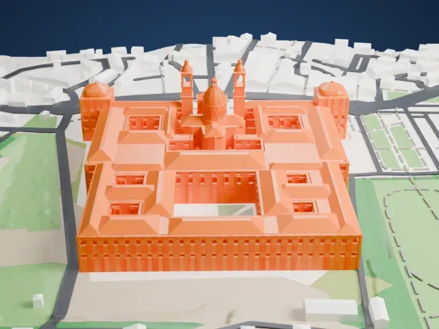 Palace of Mafra model, East view