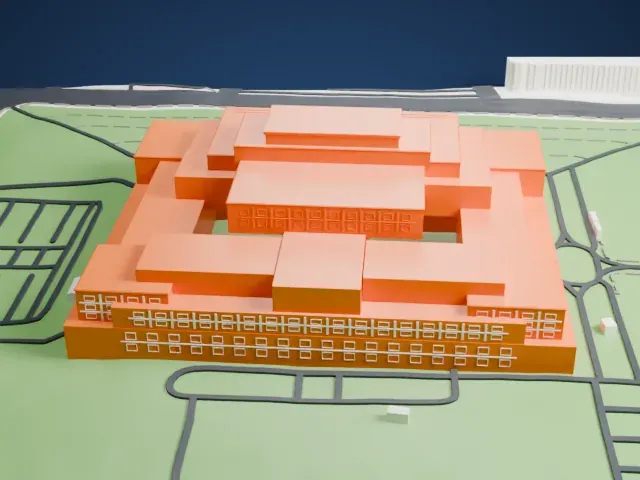 Palace of the Parliament model, West view