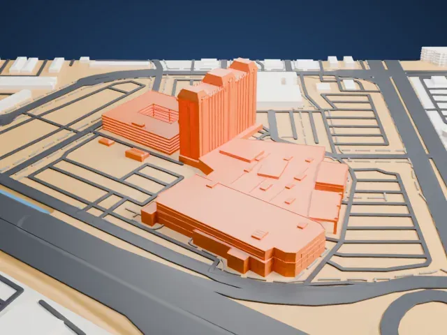 Palace Station model, East view