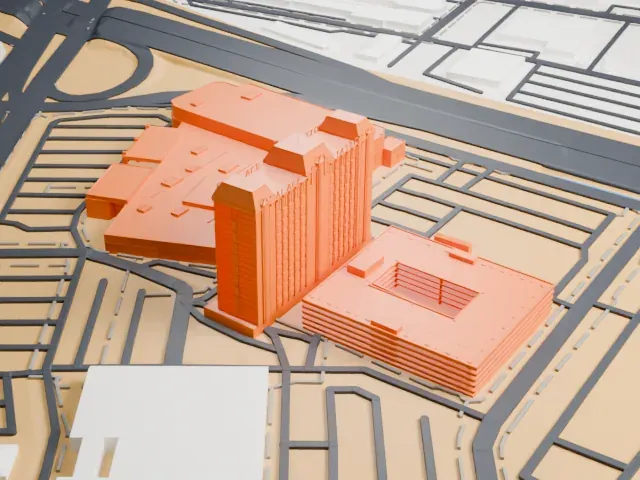 Palace Station model, West view