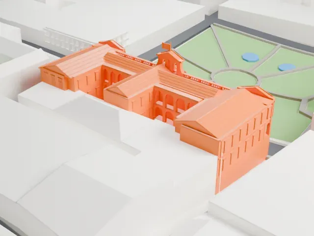 Palacio de Carondelet model, West view