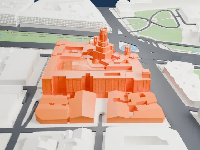 Palacio de Cibeles model, East view