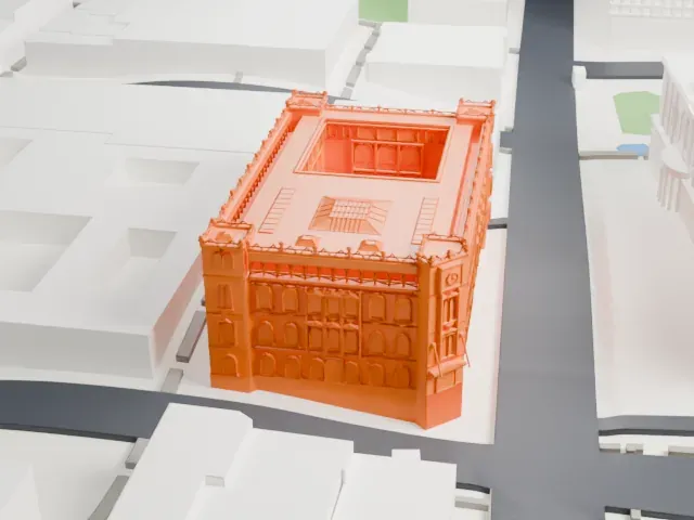 Palacio de Correos de México model, North view