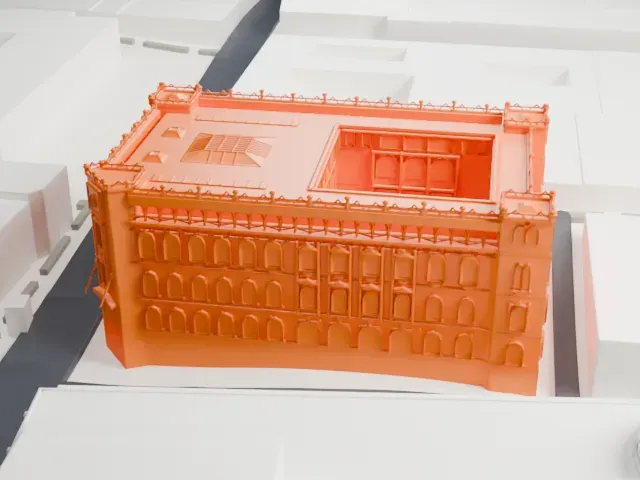 Palacio de Correos de México model, West view