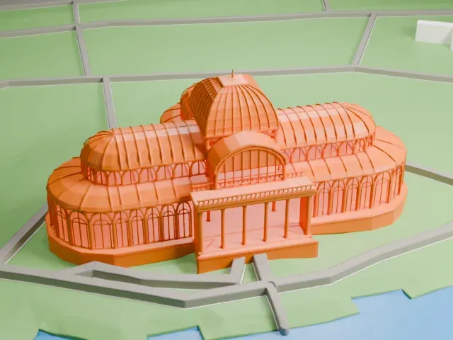 Palacio de Cristal del Retiro model, East view