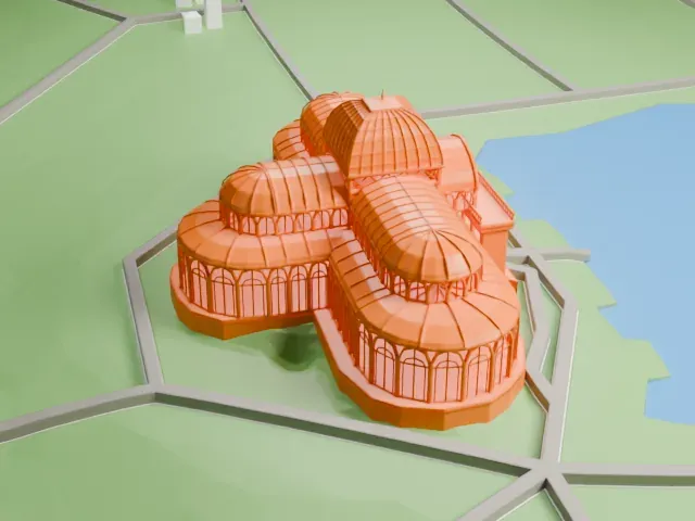 Palacio de Cristal del Retiro model, South view