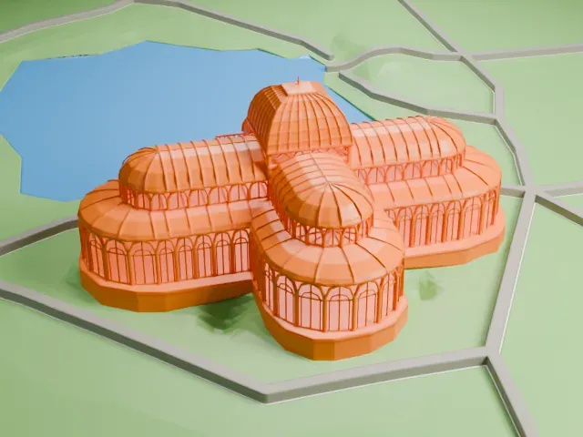 Palacio de Cristal del Retiro model, West view