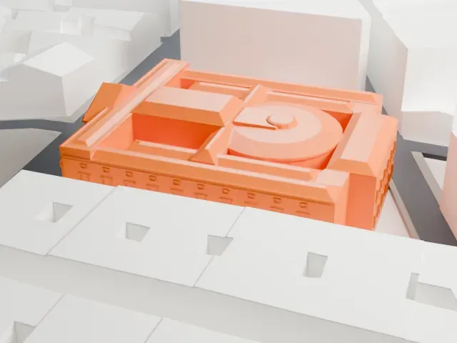 Palacio de las Cortes, Madrid model, East view