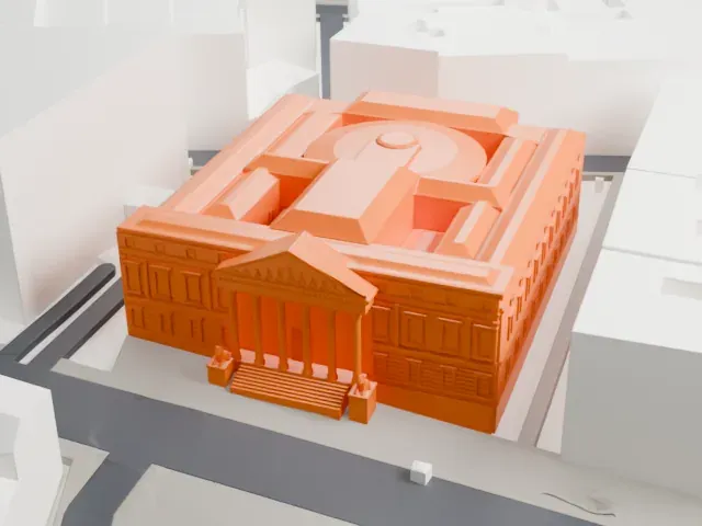 Palacio de las Cortes, Madrid model, South view
