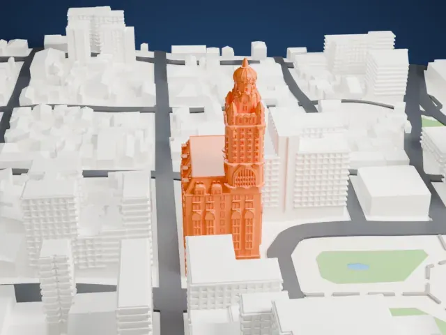 Palacio Salvo model, North view