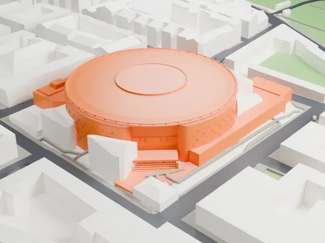 Palacio Vistalegre model, West view
