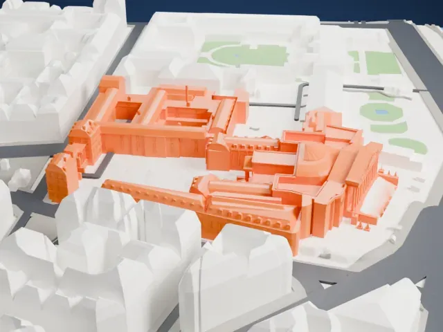 Palais Bourbon model, East view