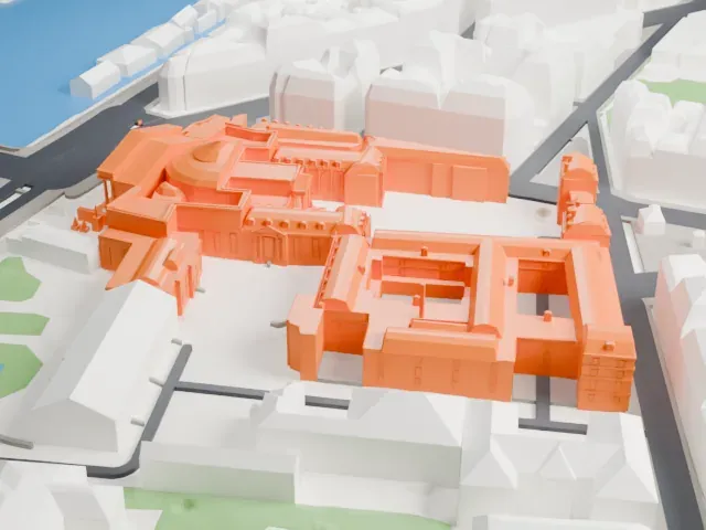 Palais Bourbon model, West view