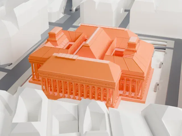 Palais Brongniart model, East view