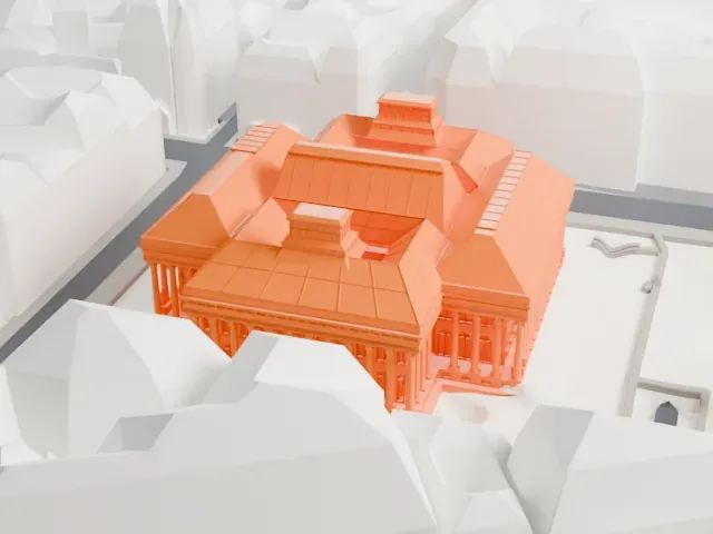Palais Brongniart model, North view