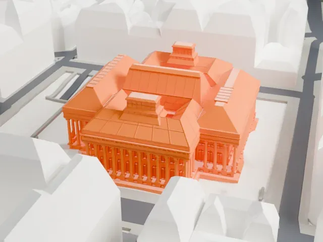 Palais Brongniart model, South view