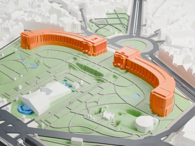 Palais de Chaillot model, East view