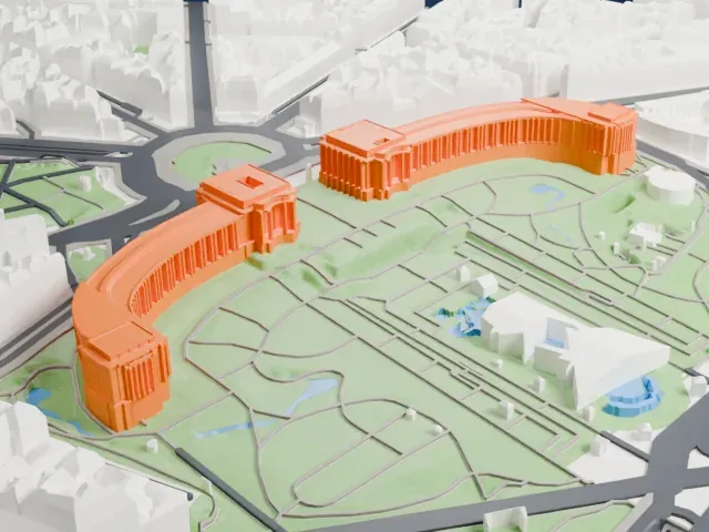 Palais de Chaillot model, South view