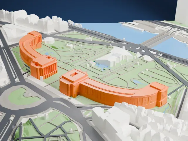 Palais de Chaillot model, West view