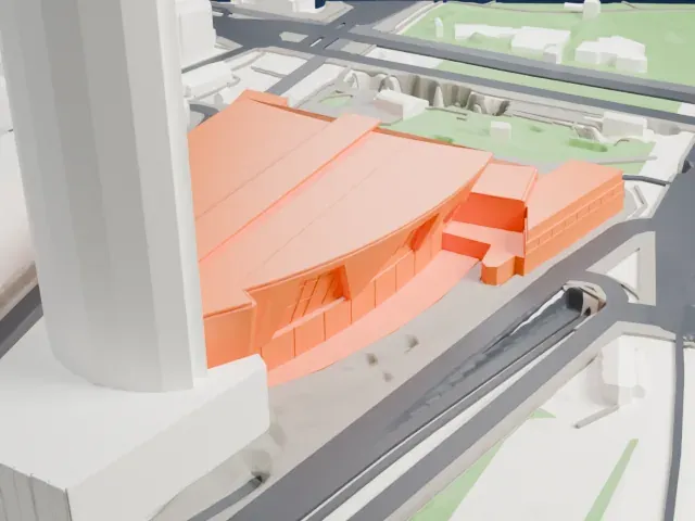 Palais des congrès de Paris model, North view