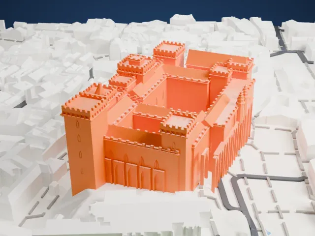 Palais des Papes model, North view