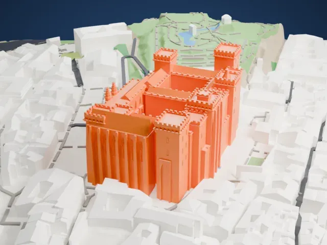 Palais des Papes model, South view