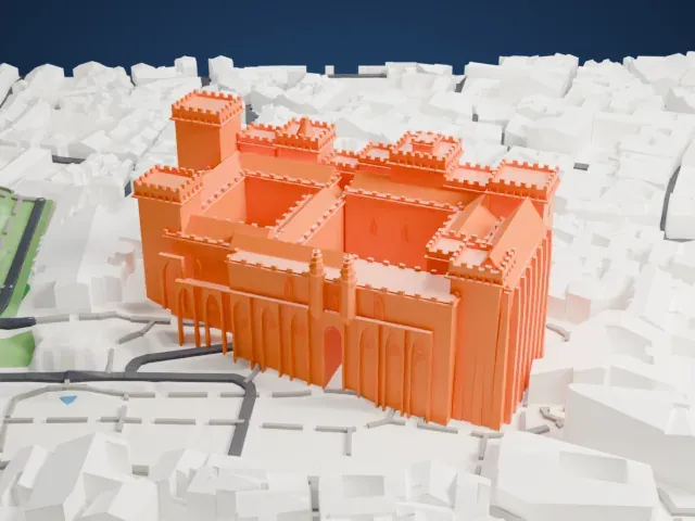 Palais des Papes model, West view