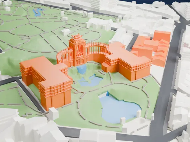 Palais Longchamp model, West view