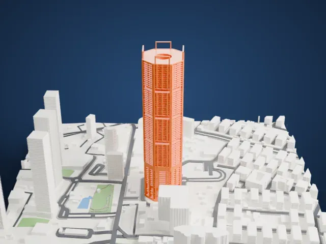 Palais Royale, Mumbai model, East view