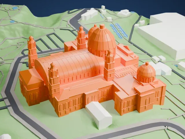 Palau Nacional (MNAC) model, East view