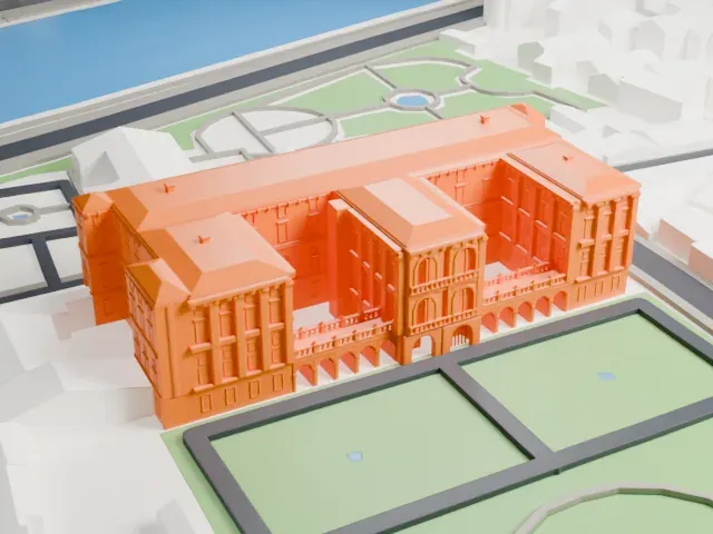 Palazzo Corsini, Rome model, West view