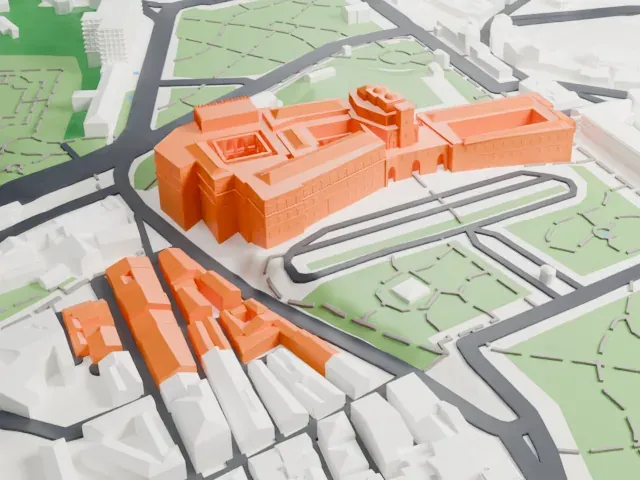Palazzo dei Normanni model, East view