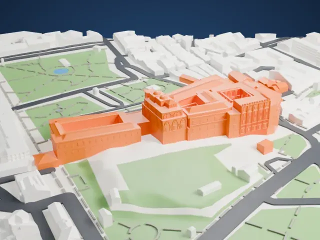 Palazzo dei Normanni model, West view