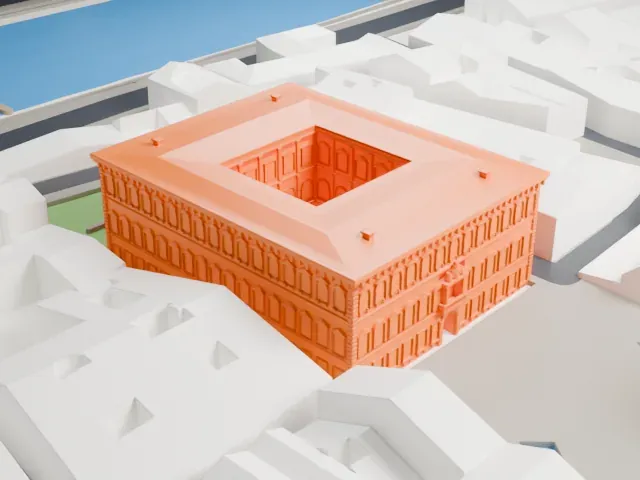 Palazzo Farnese model, East view