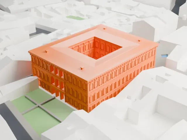 Palazzo Farnese model, South view