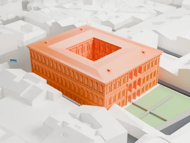 Palazzo Farnese model, West view