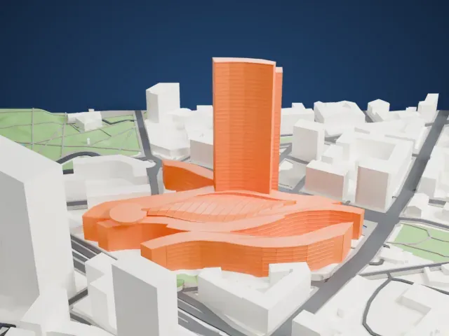 Palazzo Lombardia model, East view