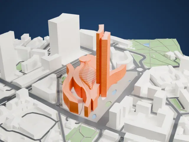 Palazzo Lombardia model, North view