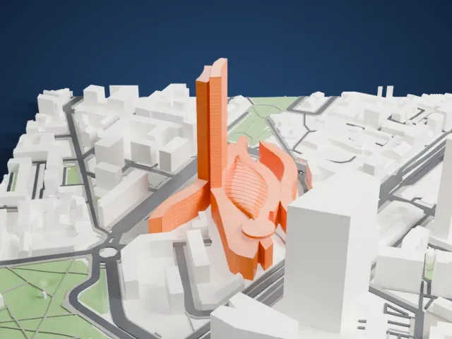 Palazzo Lombardia model, South view