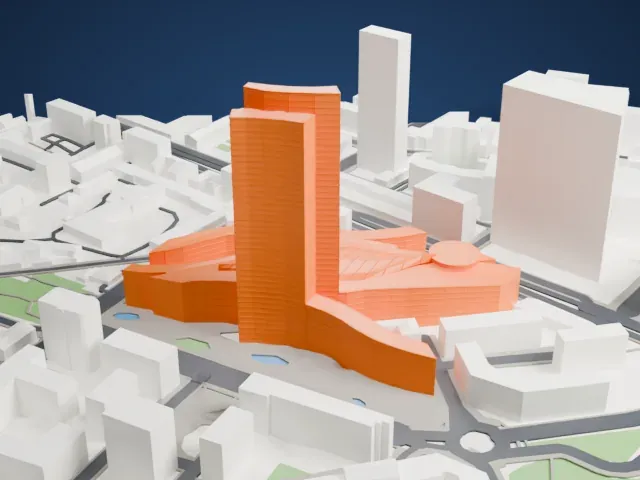 Palazzo Lombardia model, West view